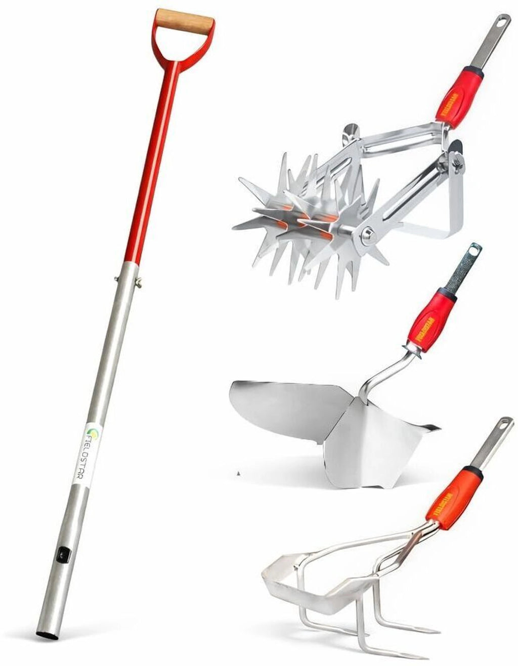 Fieldstar 3-Piece Garden Tool Set 4 Ft Handle Heavy Duty Hoe Weeding Cultivate Garden Tool Kit (3 Tools)
