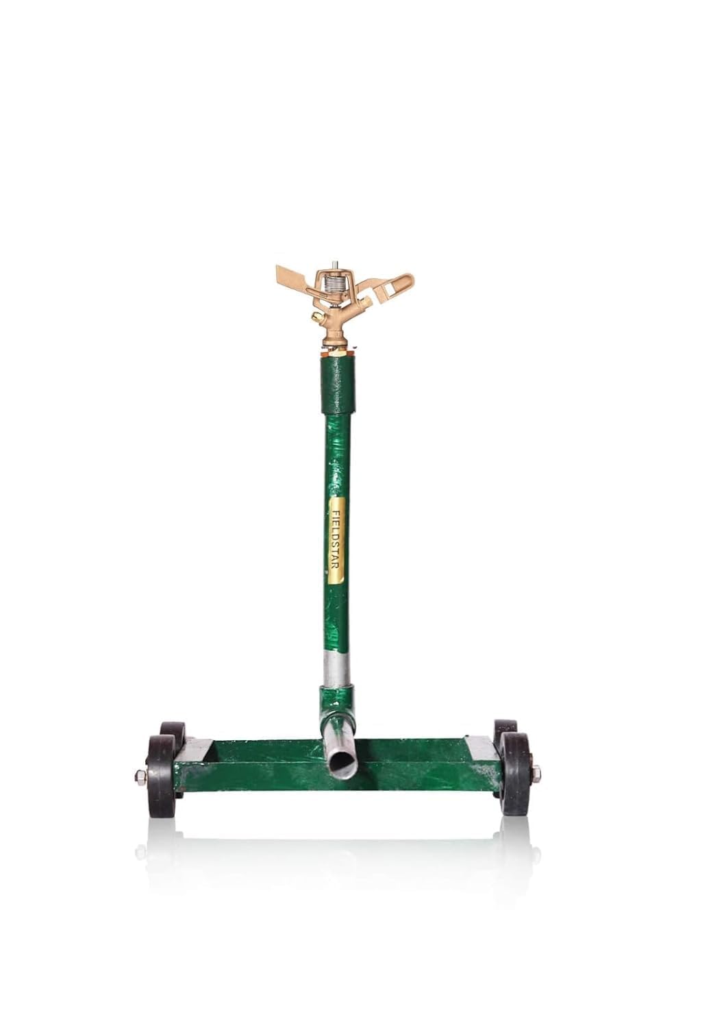 Fieldstar Impulse Brass Heavy Sprinkler with 4 Wheel Stand, High Impact Water Sprinkler for Gardening & Agriculture