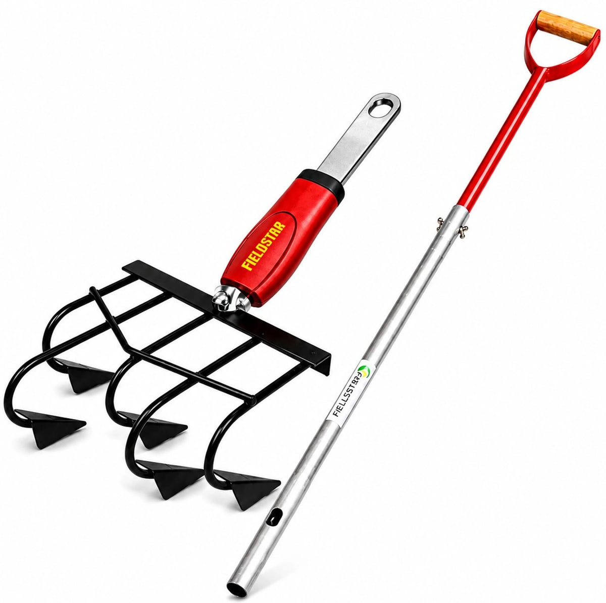 Fieldstar 5 Tine Hand Cultivator with 4 Ft Handle