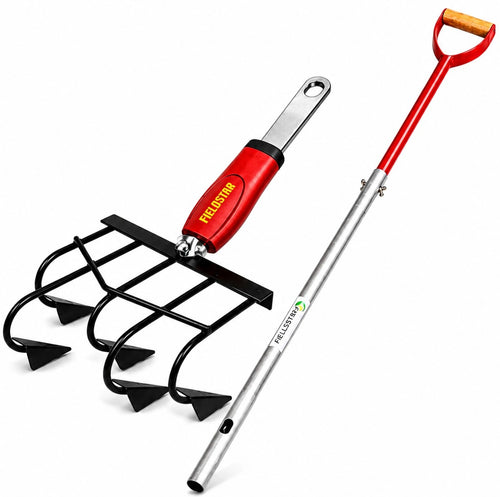 Fieldstar 5 Tine Hand Cultivator with 4 Ft Handle