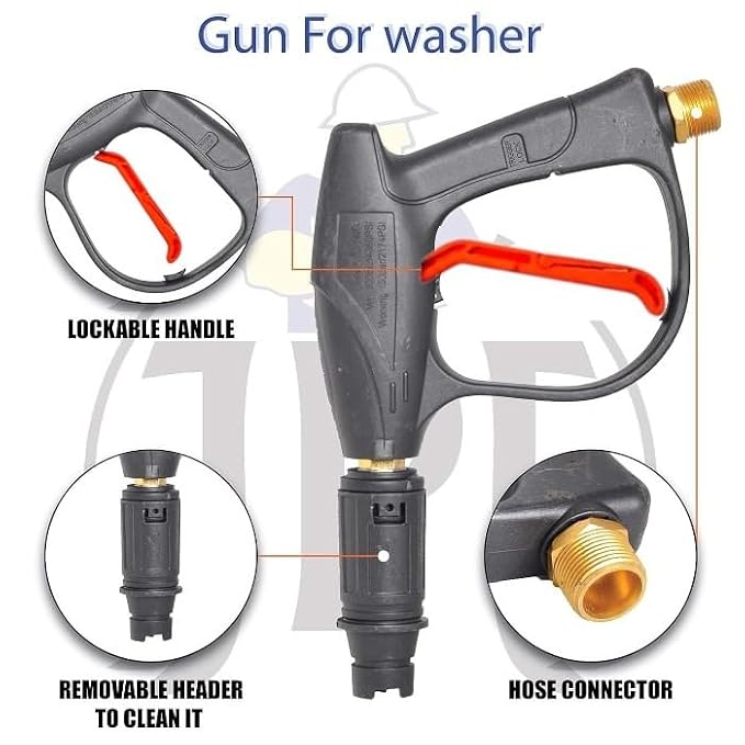 Fieldstar Premium Pressure Washer Gun Combo Golden – Compatible with JPT, STARQ, RESQTECH | Includes 8 Meter Hose Pipe | High-Performance Spray Gun for Car & Home Cleaning