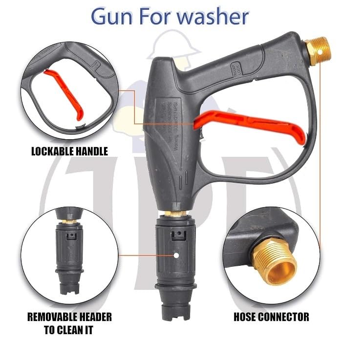 Fieldstar Premium Pressure Washer Gun Combo Golden – Compatible with JPT, STARQ, RESQTECH | Includes 8 Meter Hose Pipe | High-Performance Spray Gun for Car & Home Cleaning Visit the FIELDSTAR Store