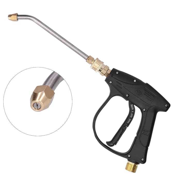Fieldstar Premium Pressure Water Spray Universal Gun Nozzle (Suitable for STARQ, VANTRO, AIMEX, GAOCHENG, AGARO, Shakti) with long bend Nozzle (Black)