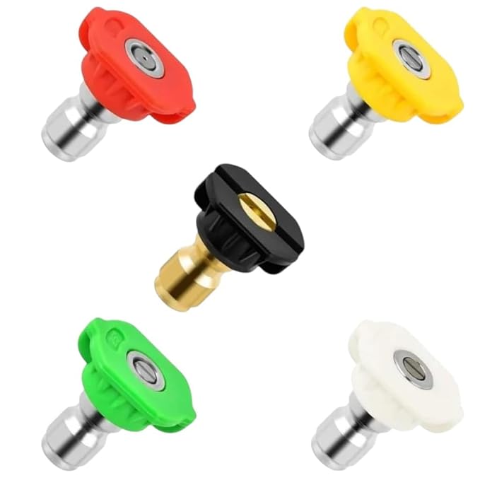 Fieldstar Premium 5-Piece 1/4-Inch Quick Connect Pressure Washer Nozzle Tips (0°, 15°, 25°, 40°, 65°) – Universal for 4000 PSI, Suitable for All High Car Washers
