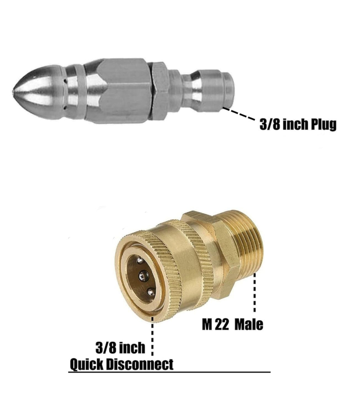 Fieldstar Premium Quick Connector Rotary Nozzle for Gutter, Sewer & Drain Cleaning | Fits JPT, Starq, Resqtech, Agaro, Shakti & More