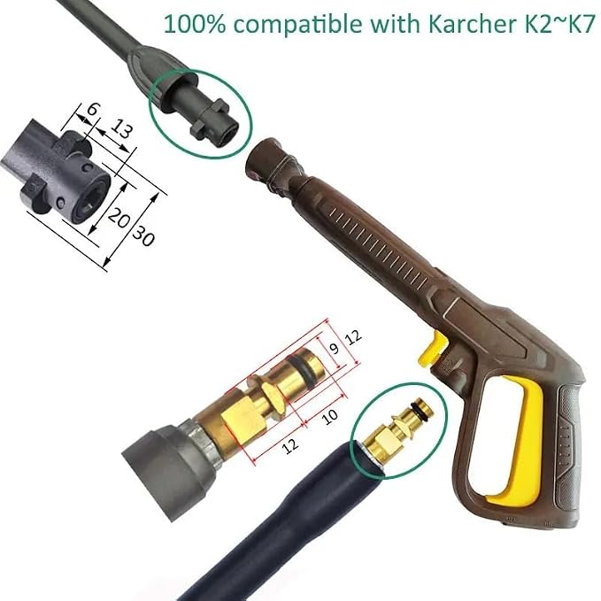 Fieldstar Handle Trigger Gun for Compatible with Karcher K1–K7 – High-Pressure Washer Accessory with Quick Connect & Safety Lock