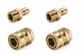 Fieldstar Brass Quick Connect Adapter Set for Pressure Washer Hose Pipe, M22 x 15 mm, 2 Male + 2 Female Fittings, Leak-Proof Quick Couplers, Compatible with Most Car Wash Pressure Washer Hoses