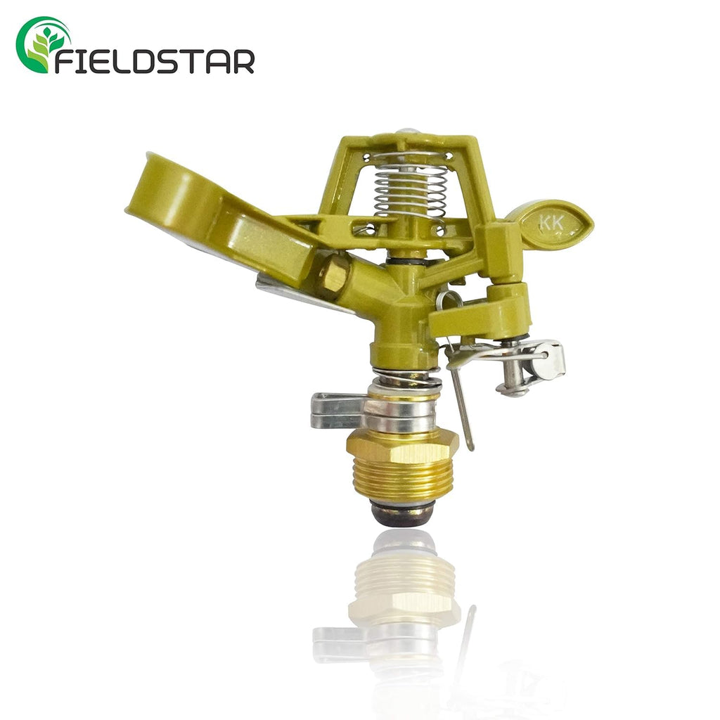 FIELDSTAR 1/2 inches Brass Impact Drive Sprinkler Garden Watering Irrigation Sprayer Head (2)
