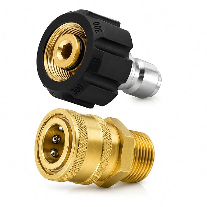 Fieldstar Pressure Washer Adapter Set, M22-15mm to Quick Connect, Car Washer Coupler Kit, Suitable for Most Car Washers