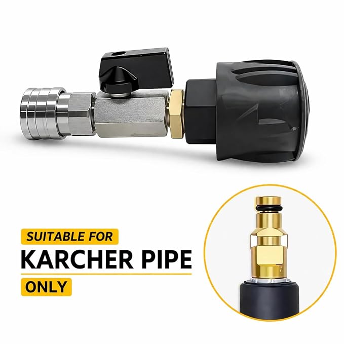 Fieldstar Brass Adapter with 5° High Pressure Nozzle | Quick Connect Car Washer Connector | Suitable for Karcher Type Pipe | Leak Proof