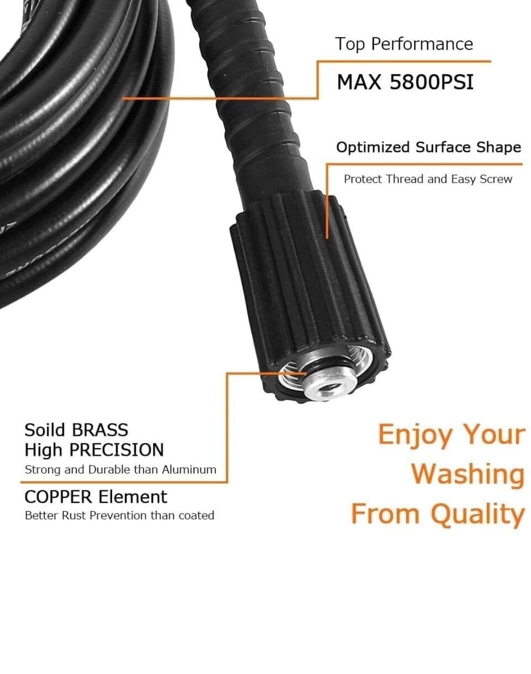 Fieldstar High-Pressure Washer Hose Pipe – 8 Metre