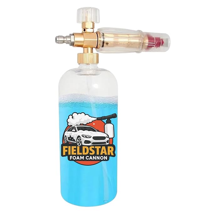Fieldstar Professional Foam Cannon Snow Lance | Solid Brass Body with 1/4” Quick Connector | Compatible with JPT, Starq, Agaro, Shakti Pressure Washers | 1L Capacity | Max Pressure 4000 PSI