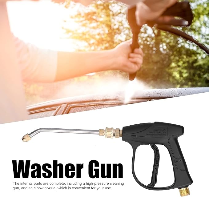 Fieldstar Premium Pressure Water Spray Universal Gun Nozzle (Suitable for STARQ, VANTRO, AIMEX, GAOCHENG, AGARO, Shakti) with long bend Nozzle (Black)