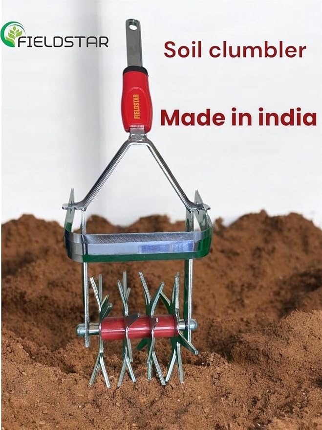 Fieldstar 3-Piece Gardening Tool Attachment Set with 4 Ft Handle | Heavy-Duty Iron Hoe Kit for Cultivating, Weeding & Ridging | Interchangeable Heads | Made in India