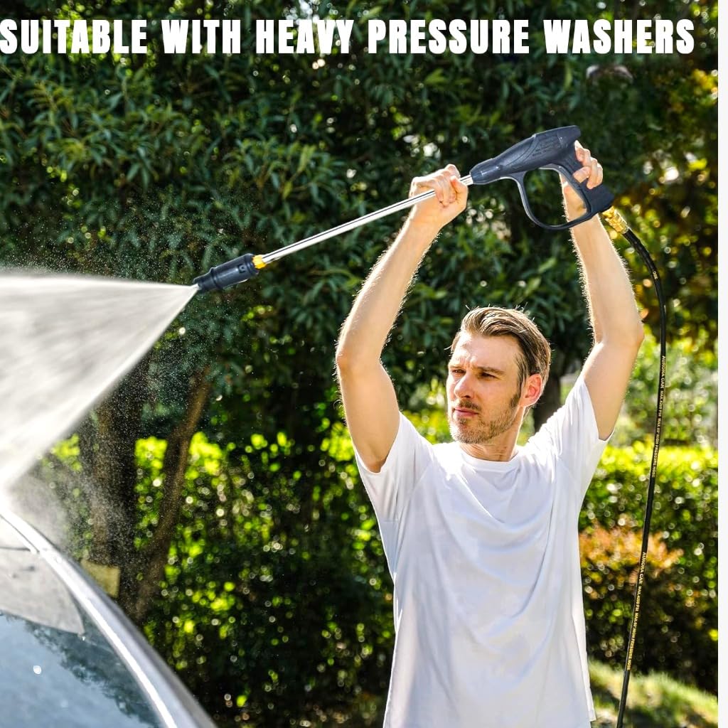 Fieldstar High Pressure Car Washer Gun with Adjustable Nozzle | Heavy Duty Spray Gun with Lock Trigger & Extension Rod | Compatible with Most Pressure Washers