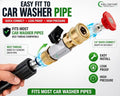 Fieldstar Pressure Washer Nozzle Kit with Connector (5 Spray Nozzles), M22 to 1/4” Quick Connect, High Pressure Car Wash Spray, Fits Most Car Washer Pipes