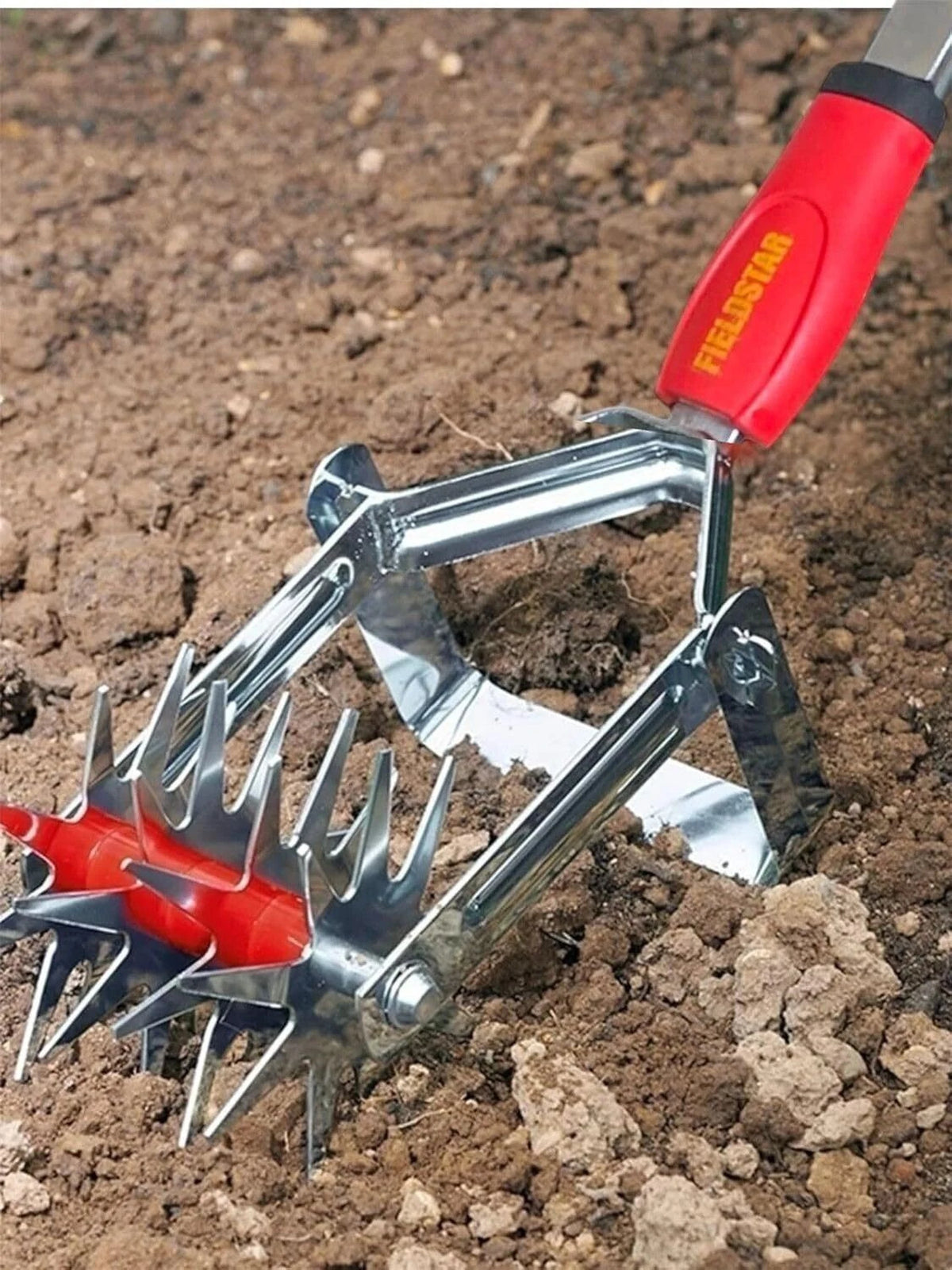 Fieldstar Multi Star Push Pull Weeder/Soil Miller/Crumbler Without Handle (Silver) (DA-S) Garden Tool Kit (1 Tools)